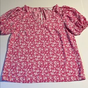 Lauren Conrad Floral Pink top blouse Women's XSmall romantic‎ Fairycore BOHO